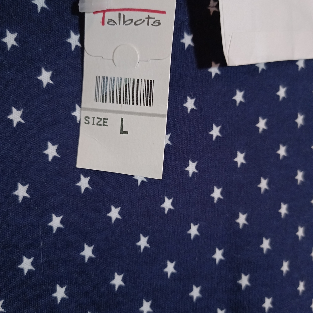 Talbots vintage polka dot star print Button Front Patriotic  Maxi dress Size L - Picture 6 of 8